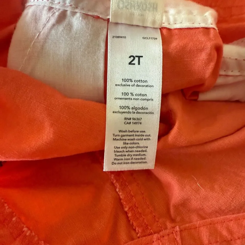 Vintage OshKosh B'gosh Neon Orange Shortalls Overalls in 2T 🧡